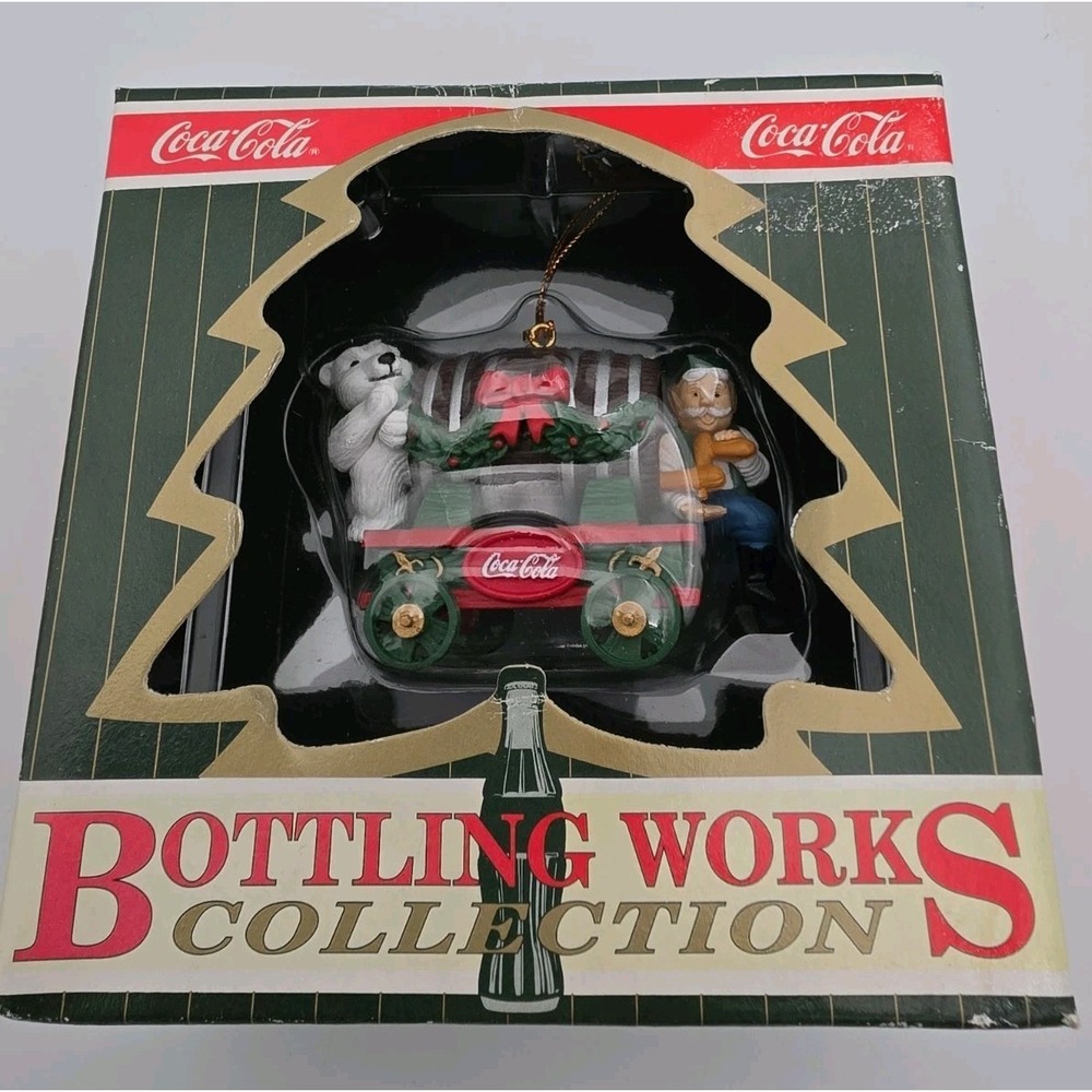 COCA-COLA BOTTLING WORKS COLLECTION VINTAGE "BARREL OF BEARS" XMAS ORNAMENT 1995